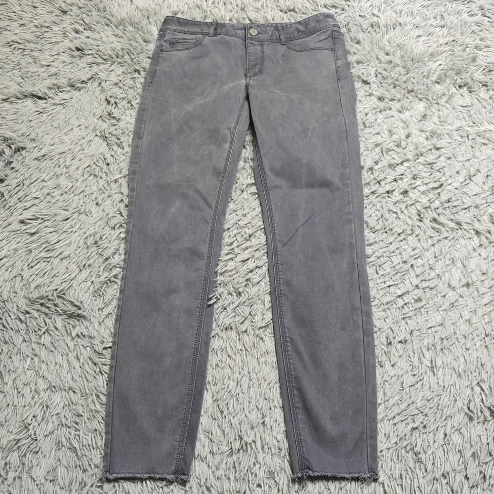 LOFT Jeans Womens Size 4 Grey Marisa Skinny Ankle Raw Hem Stretch Pants Trousers